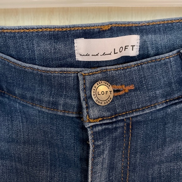 LOFT modern skinny jeans, cute, fringe, bottom - Picture 4 of 5